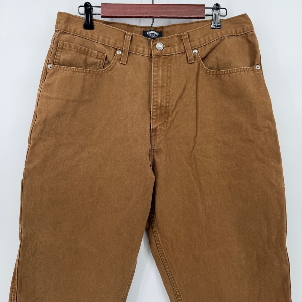 Levi's Denizen Carpenter Pants Mens 34x26 Brown Utility Workwear Relaxed Canvas - Picture 3 of 14